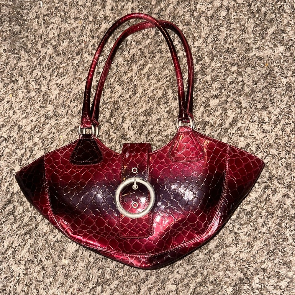 Red Crocodile Skin Purse